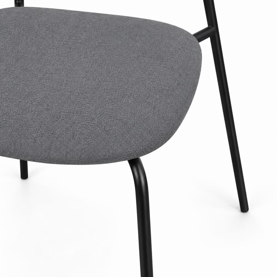 Set 4 sedie imbottite in tessuto grigio - Hani