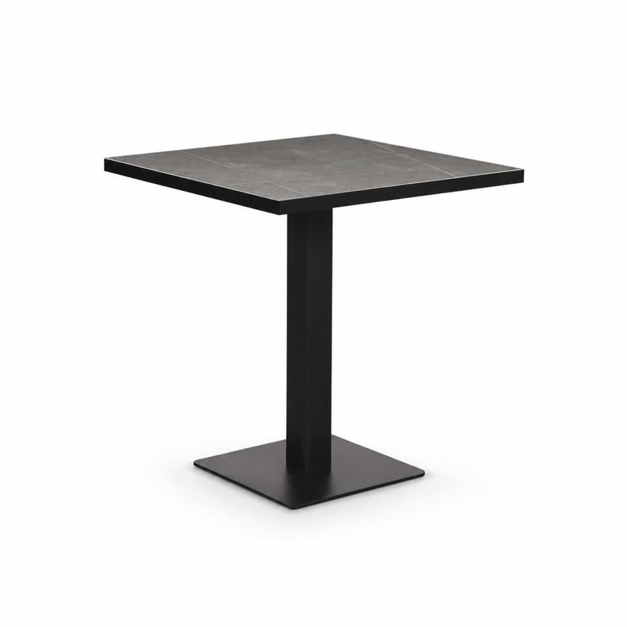 Tavolo quadrato in ceramica grigia 70x70x74 cm - Jago