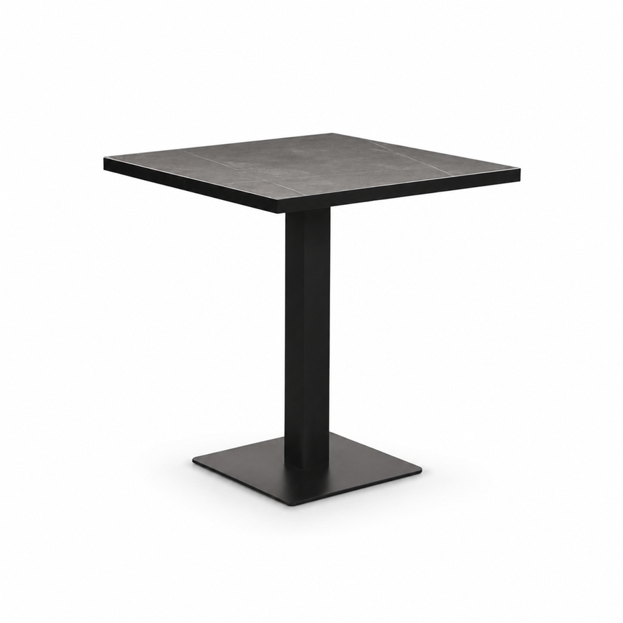 Tavolo quadrato in ceramica grigia 70x70x74 cm - Jago