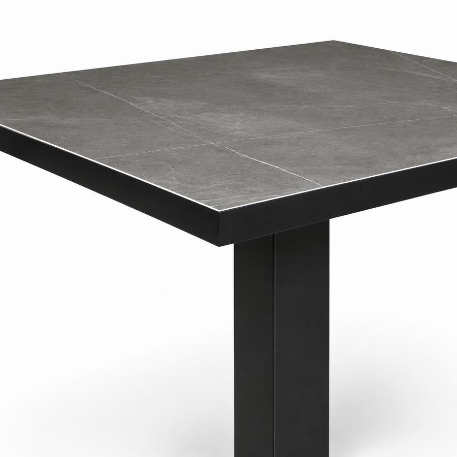 Tavolo quadrato in ceramica grigia 70x70x74 cm - Jago