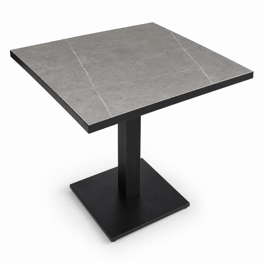 Tavolo quadrato in ceramica grigia 70x70x74 cm - Jago