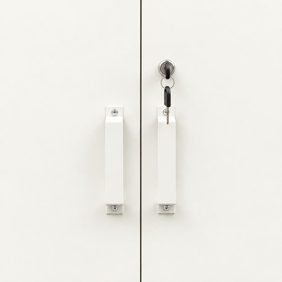 Armadio metallico bianco 2 ante con 5 ripiani 85x45x190 cm