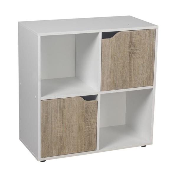 Mobiletto libreria 4 cubi in legno bianco 60x60 cm