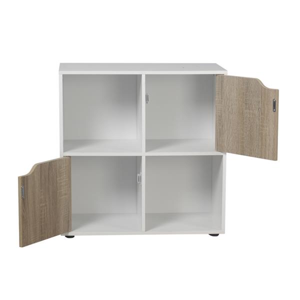 Mobiletto libreria 4 cubi in legno bianco 60x60 cm