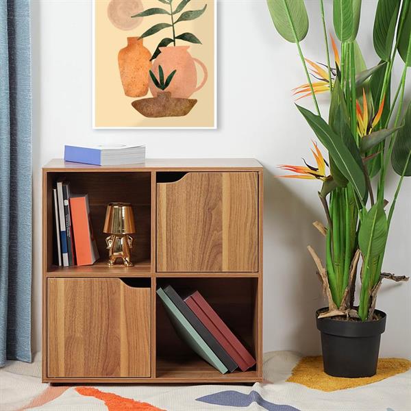 Mobile libreria 4 cubi in legno naturale