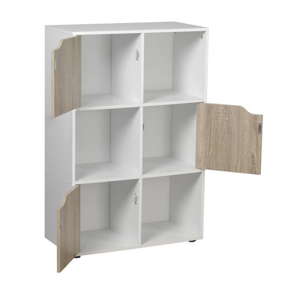 Libreria a 6 cubi in legno bianco 90x60 cm