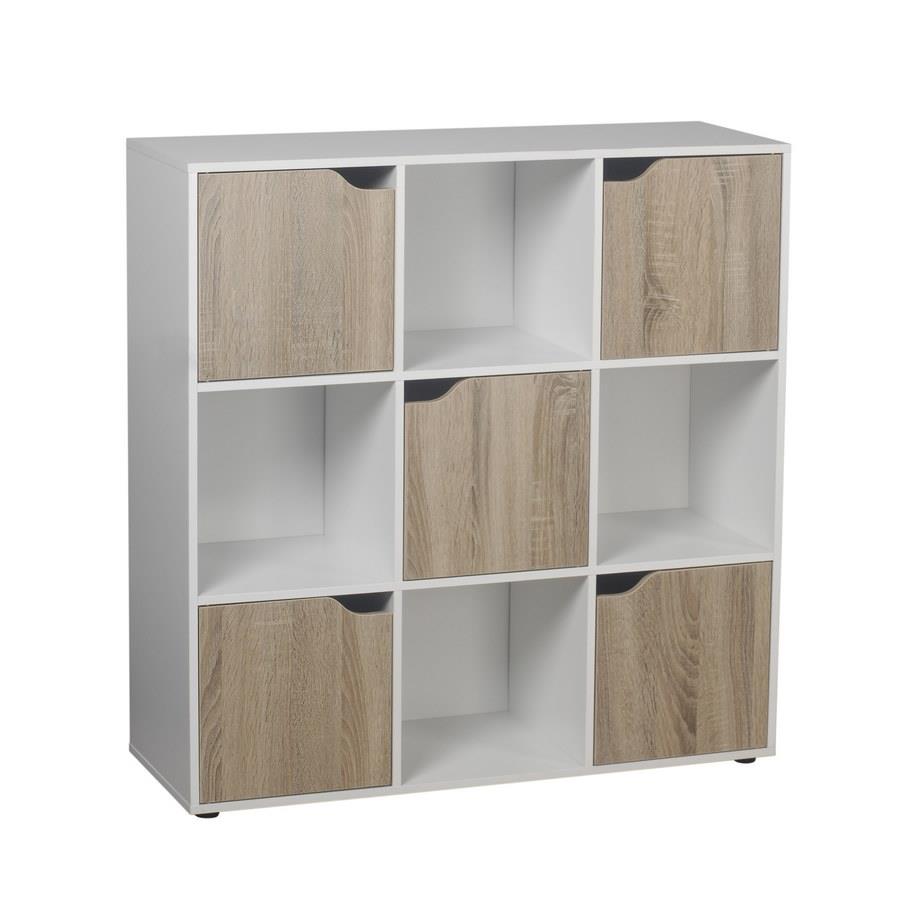 Mobile libreria 9 cubi in legno bianco 90x90 cm
