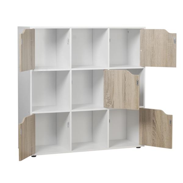 Mobile libreria 9 cubi in legno bianco 90x90 cm