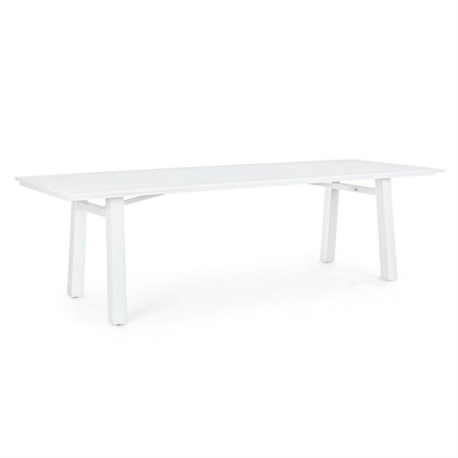 Tavolo esterno in alluminio Aron 260x100cm bianco