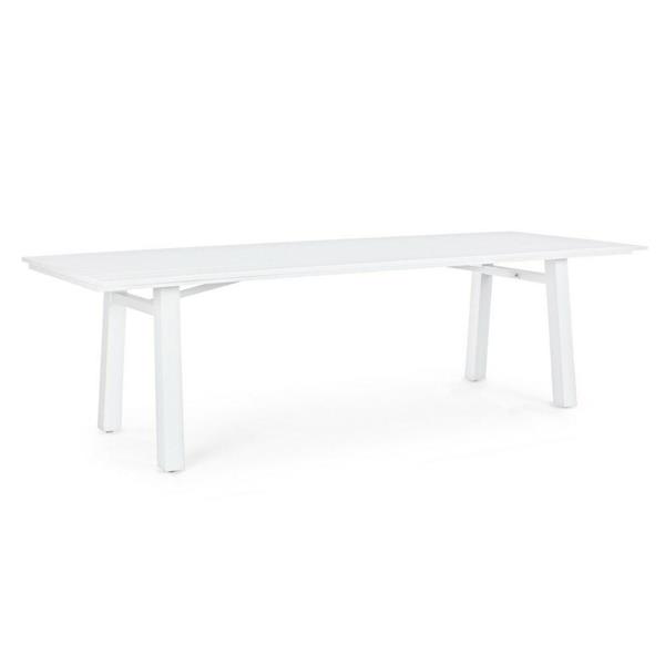 Tavolo esterno in alluminio Aron 260x100cm bianco