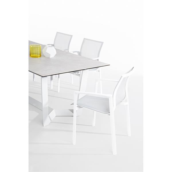 Tavolo da esterno bianco rettangolare 240x100cm modello GRAYSON
