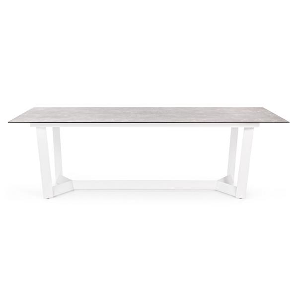Tavolo da esterno bianco rettangolare 240x100cm modello GRAYSON