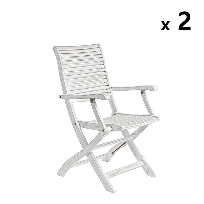 Set da 2 sedie richiudibili in legno colore bianco