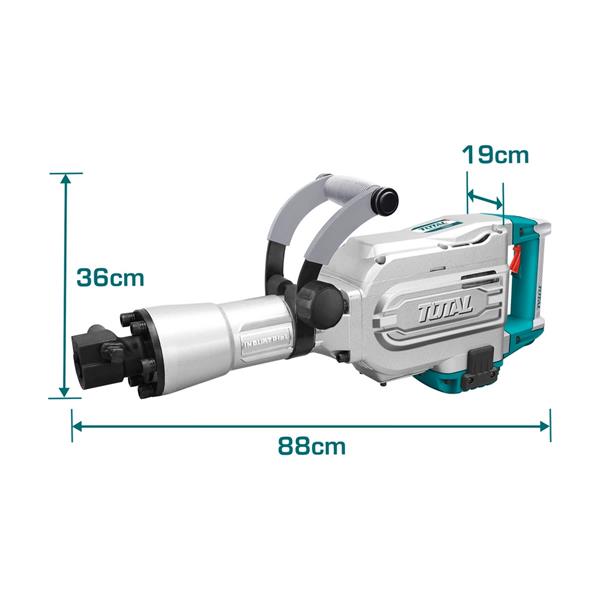 Martello demolitore SDS Hex da 1700W potenza 50J con 2 scalpelli e valigetta