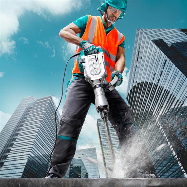 Martello demolitore SDS Hex da 1700W potenza 50J con 2 scalpelli e valigetta