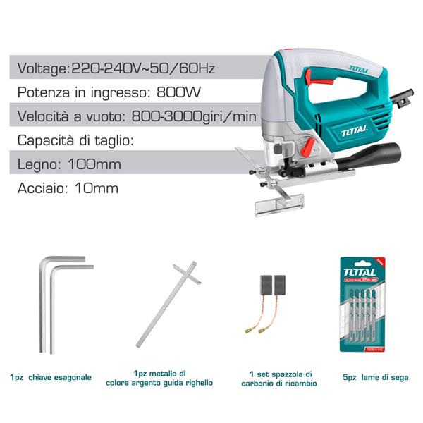 Seghetto alternativo  800W per legno e acciaio con 5 lame