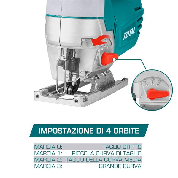 Seghetto alternativo  800W per legno e acciaio con 5 lame