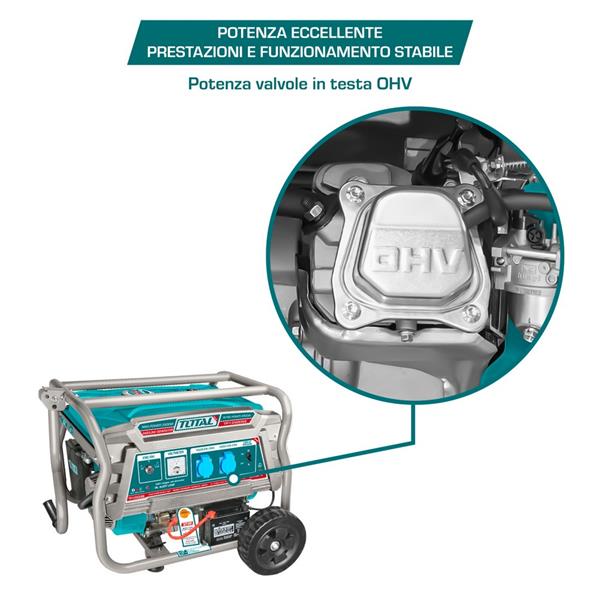 Generatore a benzina carrellato da 3,5kW con raffreddamento ad aria