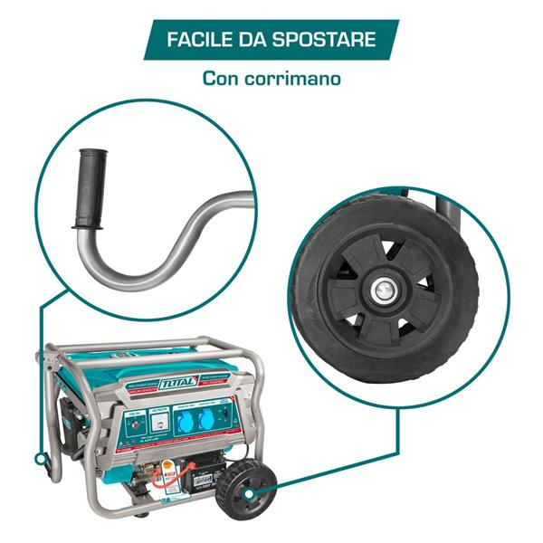 Generatore a benzina carrellato da 3,5kW con raffreddamento ad aria