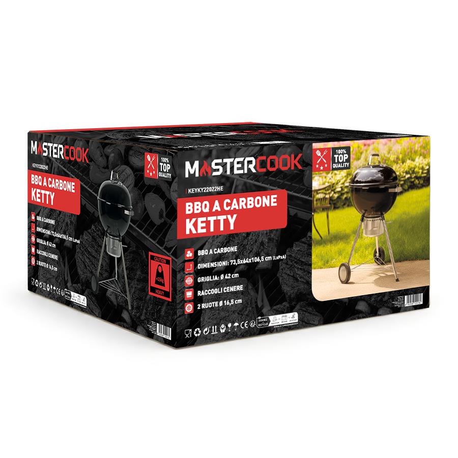 Barbecue a carbone con ruote 57 cm - Ketty