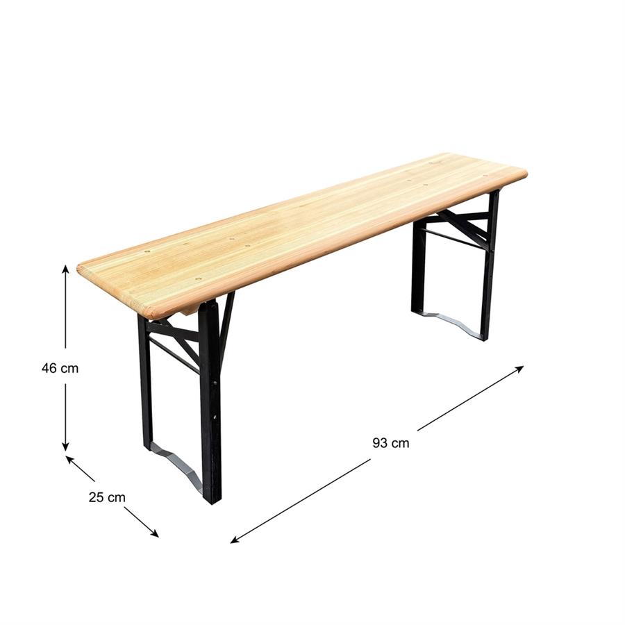 Set birreria con tavolo e due panche in legno per feste, sagre e giardino 117x57