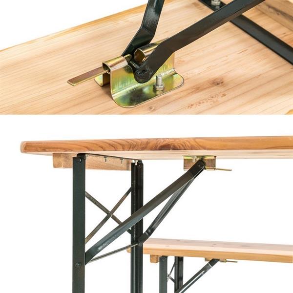 Tavolo birreria e due panche in legno 220x70