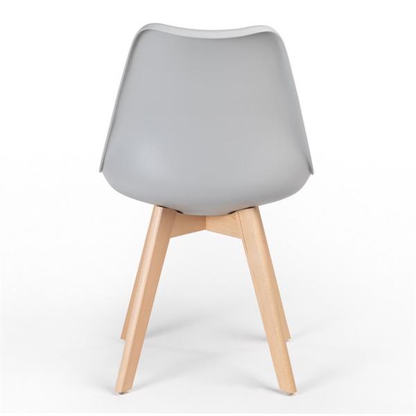 Set 4 sedie grigie stile nordico con cuscino - Candice