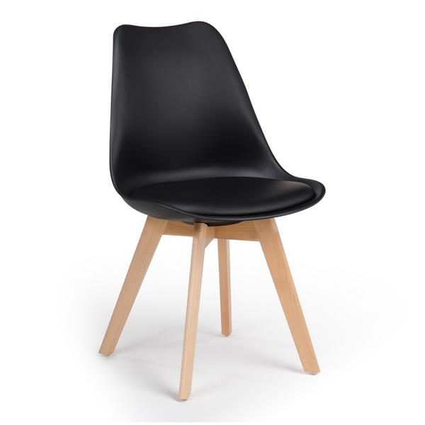 Set 4 sedie con gambe legno stile nordico - Candice