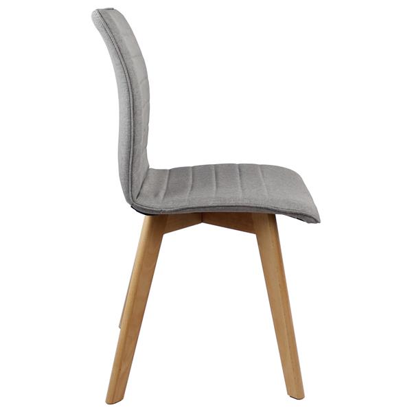 Set 4 sedie design in tessuto tortora e legno di faggio