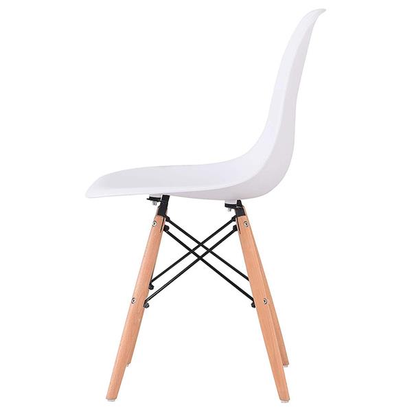 Sedie design moderno bianco con gambe legno set da 4 - Ester