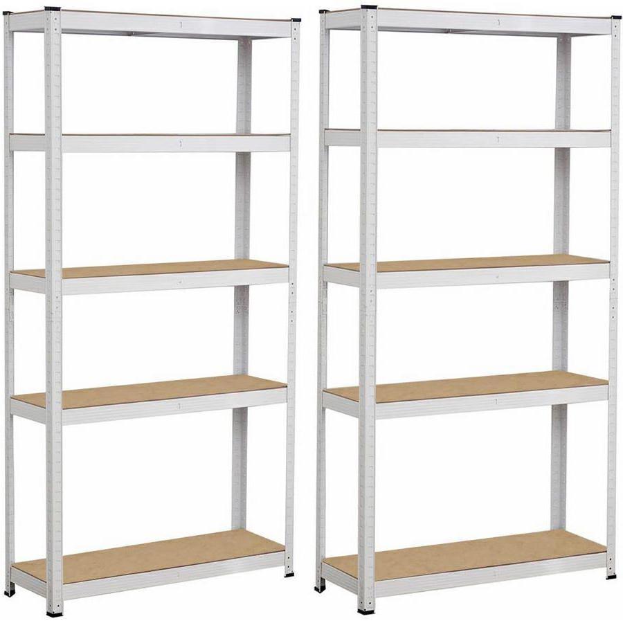 Scaffale metallico 5 ripiani 875kg bianco x2