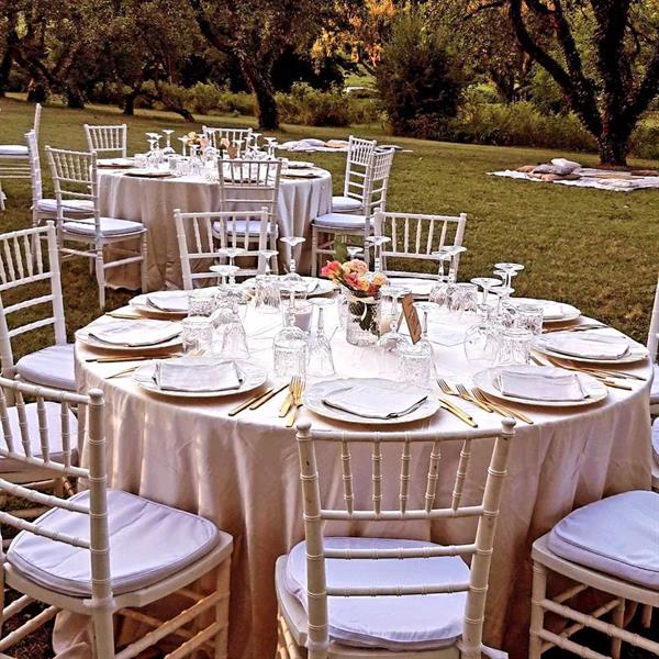 Tavolo tondo da catering pieghevole 180 cm hdpe bianco