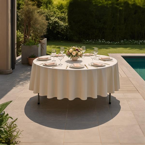 Tavolo tondo da catering pieghevole 180 cm hdpe bianco