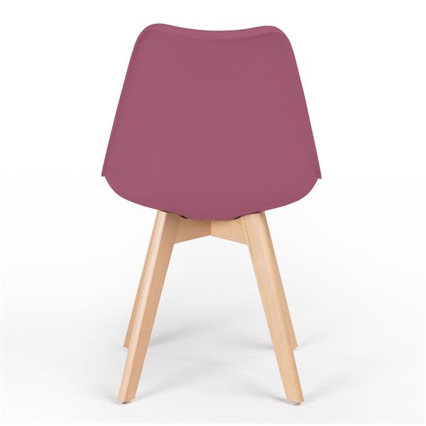 Sedia da cucina ergonomica gambe legno bordeaux 4 pz - Candice