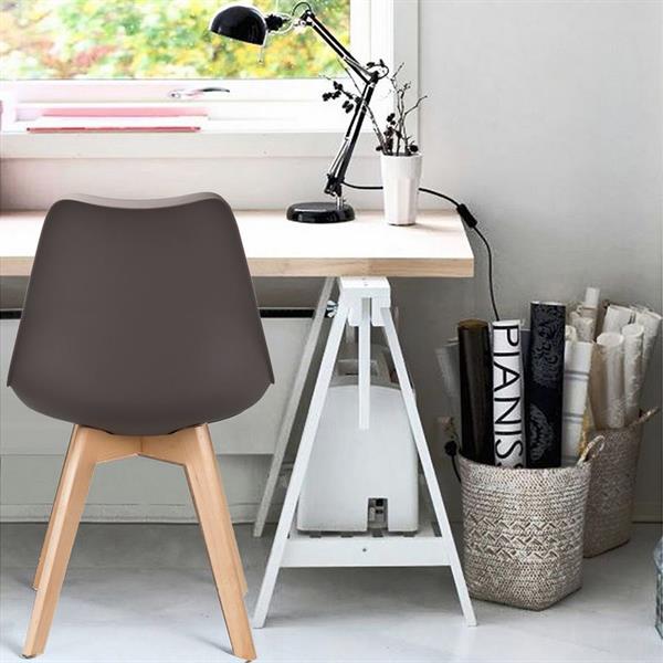 Set 4 sedie design nordico marroni gambe legno - Candice