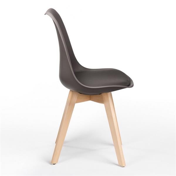Set 4 sedie design nordico marroni gambe legno - Candice
