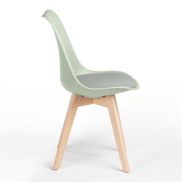 Set 4 sedie stile nordico gambe legno verde chiaro - Candice