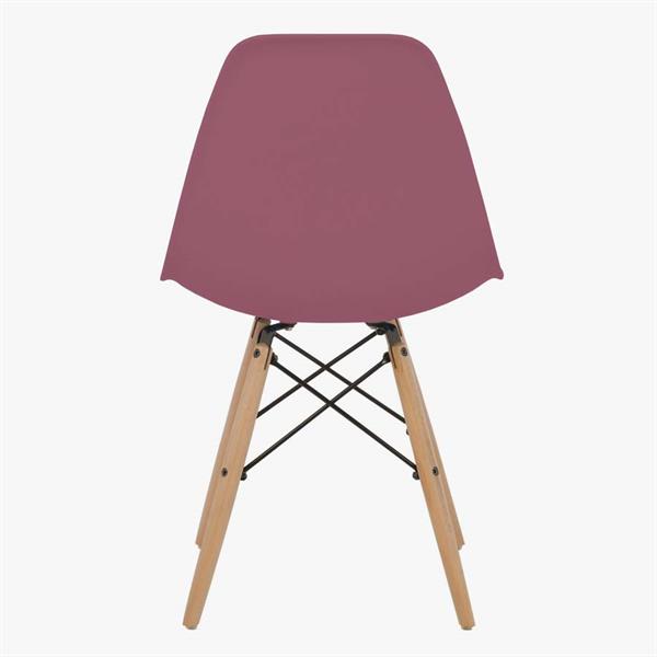 Set 4 sedie design gambe legno bordeaux - Ester