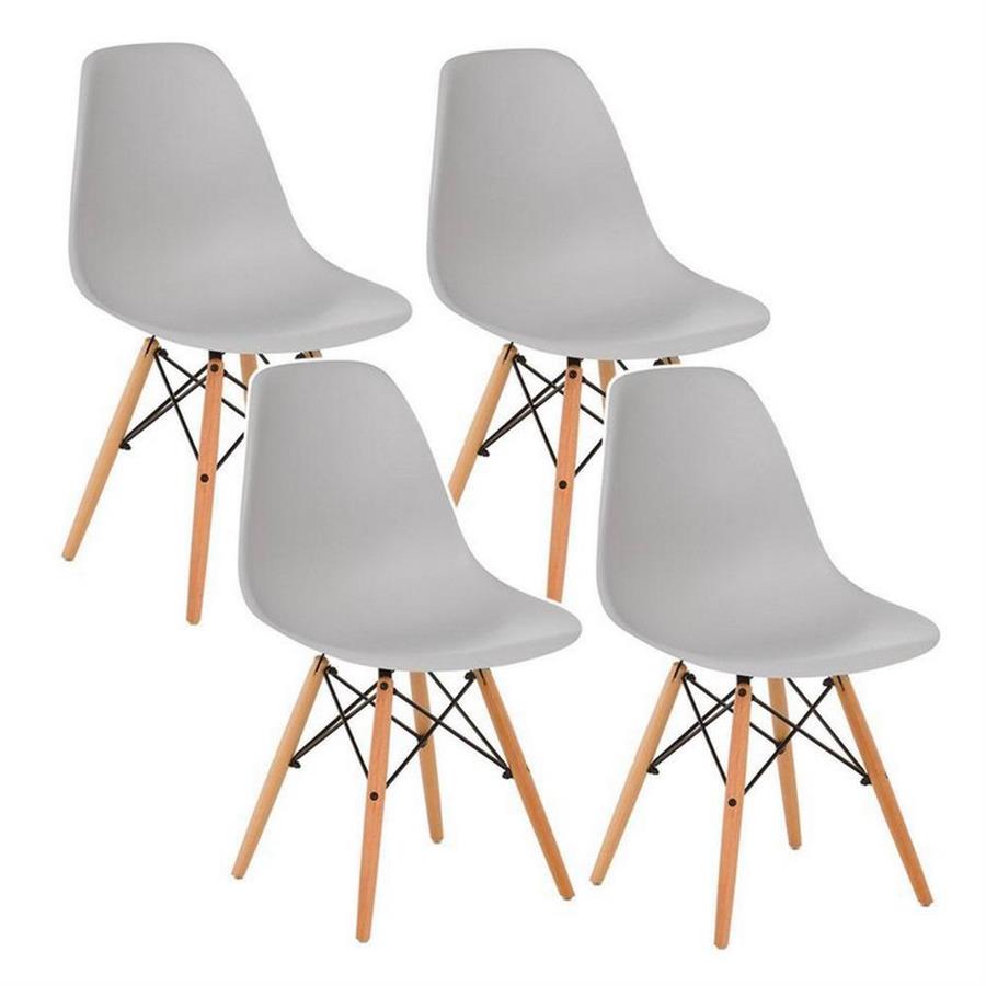 Sedia design set da 4 sedie grigie - Ester