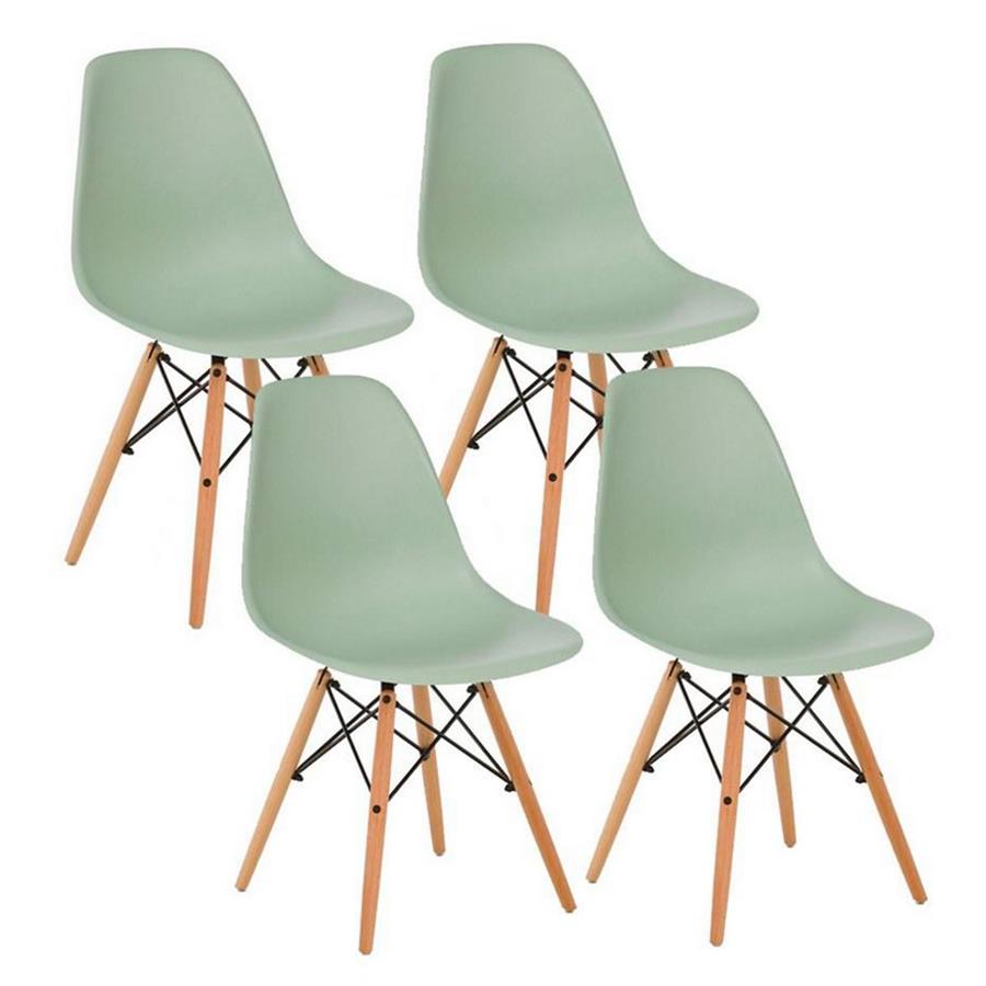 Set da 4 sedie da pranzo moderne verdi - Ester