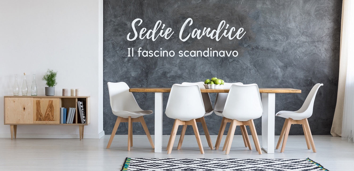 Sedie design moderno con gambe legno set da 4 Ester bianco