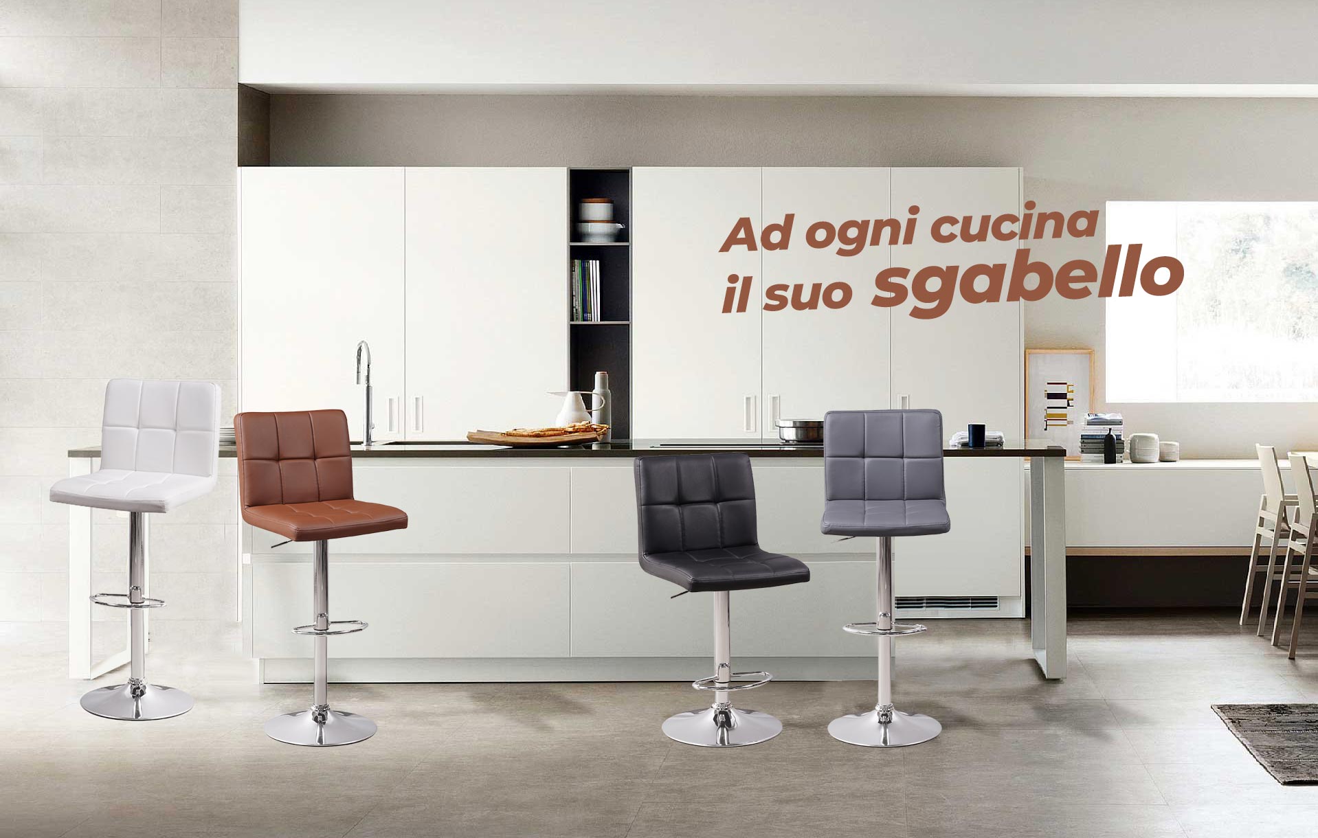 We Home - Due sgabelli alti per bar e cucina, girevoli e con